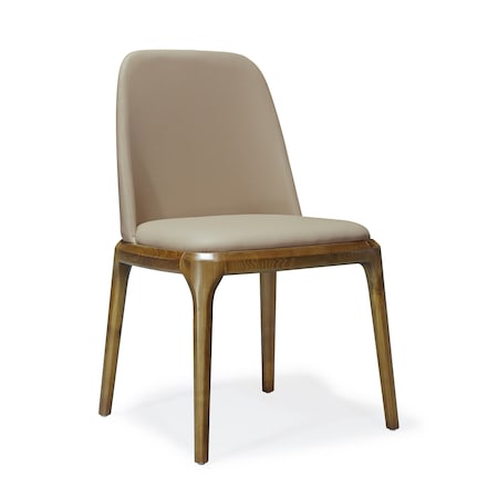 Manhattan Comfort Courding Dining Chair in Tan and Walnut DC009-TN